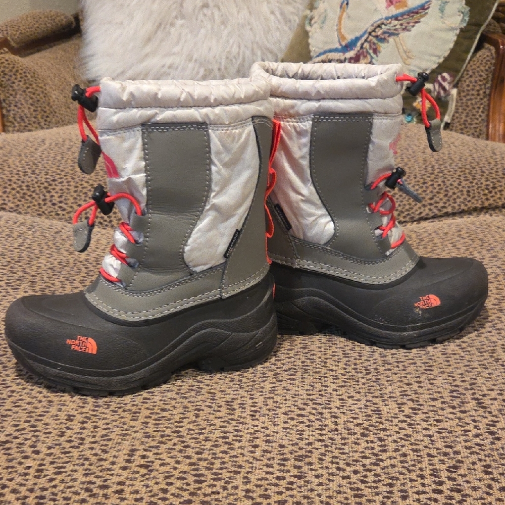 The North Face Black and Gray Winter Boots with Red Accents